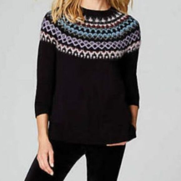 Eddie Bauer Colorful Fair Isle Crew Neck Sweater Women’s Sz XL - Picture 1 of 8
